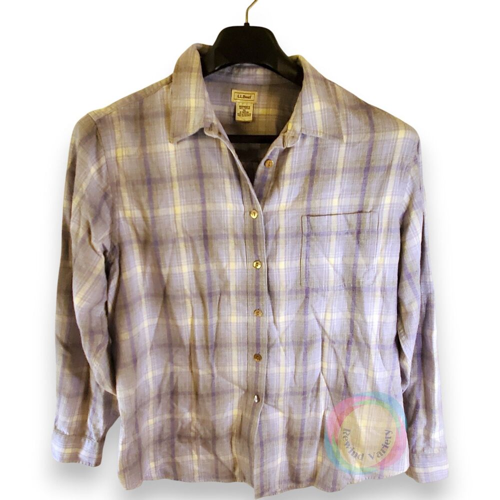 Vintage LL Bean Heavyweight Flannel Shirt Womens XL Plaid
